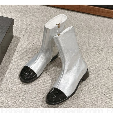 Chanel Women's Bare Boots Autumn Collection Silver 2024