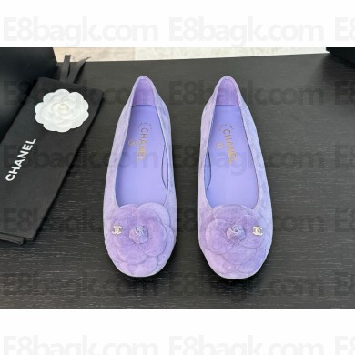 Chanel velvet camellia pumps suede purple 2024