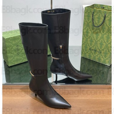 Gucci Signoria black Ladies Boots heel 4.5cm 2024
