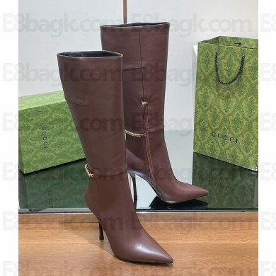Gucci Signoria brown Ladies Boots heel 10.5cm 2024