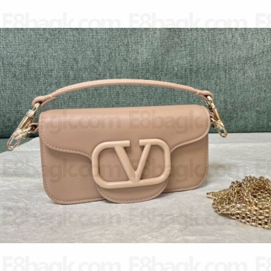 Valentino Garavani Loco Medium pink Leather Shoulder Bag New 01 2024