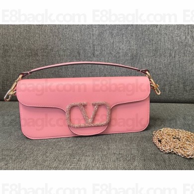Valentino small Locò crystal-embellished shoulder bag pink 2024