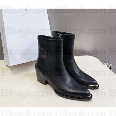 CELINE Black leather ankle boots heel 4.5 2024