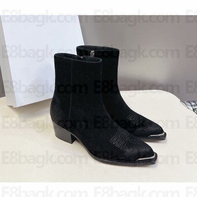 CELINE Black suede ankle boots heel 4.5 2024