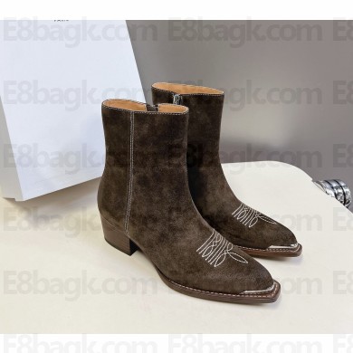 CELINE grey suede ankle boots heel 4.5 2024