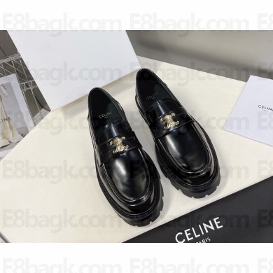 Celine Margaret Penny Chunky Loafers In Polished black 2024