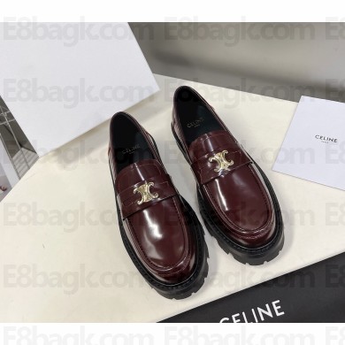 Celine Margaret Penny Chunky Loafers In Polished red 2024