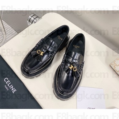 Celine Margaret Penny Chunky Loafers In Polished black tassel 2024