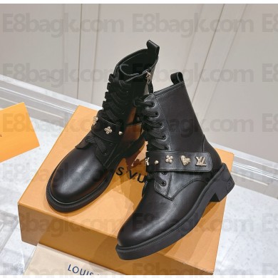 LOUIS VUITTON Citizen paint finish leather flat boots 2024