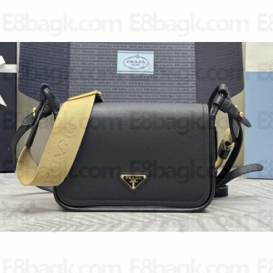 Prada Saffiano leather shoulder bag black 1BD372 2024