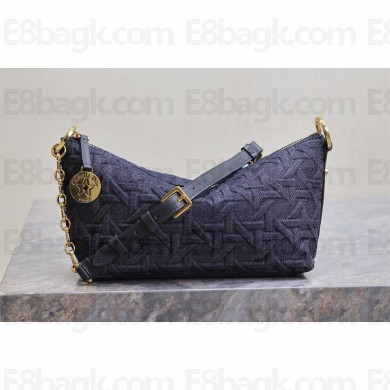 Dior Diorstar Hobo Bag with Chain Blue Graphic Cannage Denim 2024