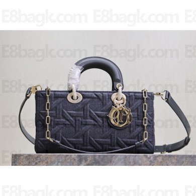 Dior Medium Lady D-Joy  Bag Blue Graphic Cannage Denim 2024