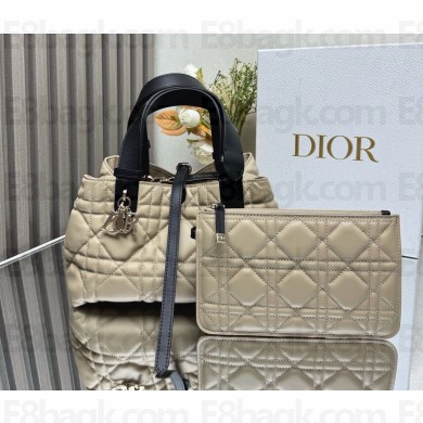 Dior Sac Dior Toujours small Cuir de veau Macrocannage couleur corde et noir 2024