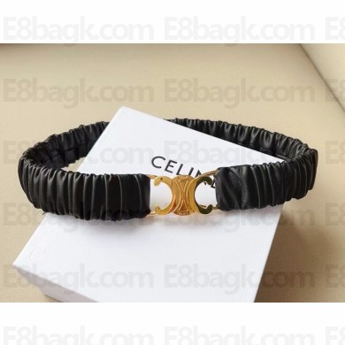 Celine TRIOMPHE SCRUNCHY Belt black 2024