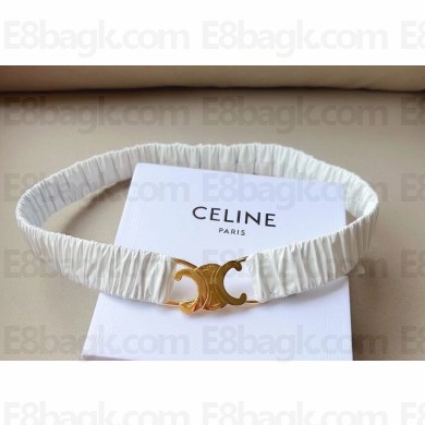 Celine TRIOMPHE SCRUNCHY Belt white 2024