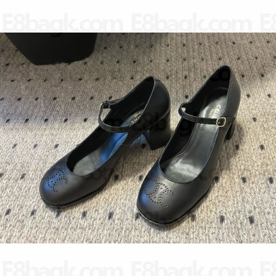 CELINE LILY BABIES TRIOMPHE leather mary janes black 2024