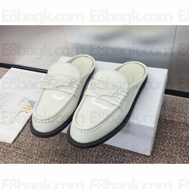 Dior Boy Mule leather flats white 2024