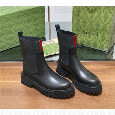 Gucci Web Stripe leather Chelsea boots 2024