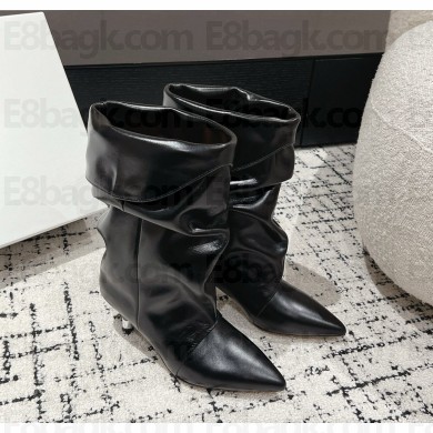 Isabel Marant women's boot black leather  heel 5.5cm 2024