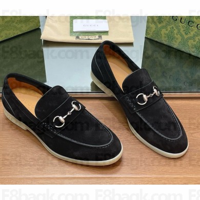 gucci Men's loafer with Horsebit black suede 2024