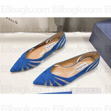 Aquazzura Spy ballet flats suede goatskin blue 2024