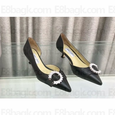 Jimmy Choo Melva Dorsay 45mm leather pumps black 2024