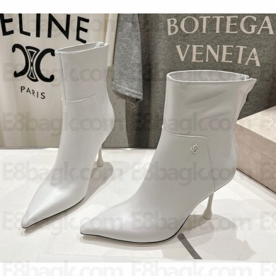 jimmy choo women's white boots heel 9.5cm 2024