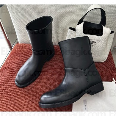 The Row Nobilis leather ankle boots in black 2024