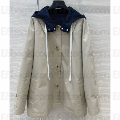 MIU MIU women's beige and blue Double-Sided windbreaker 2025