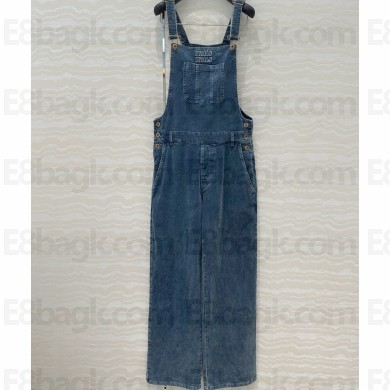 MIU MIU Washed corduroy pants Sapphire Blue 2025