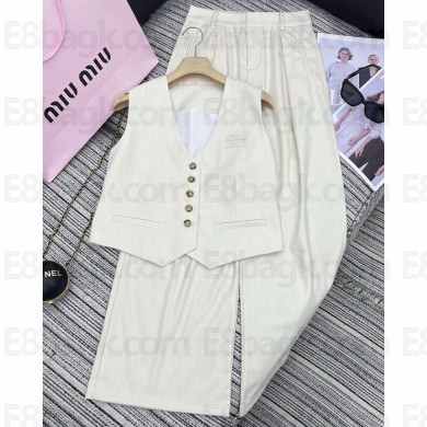 MIU MIU vest+pants white 2025