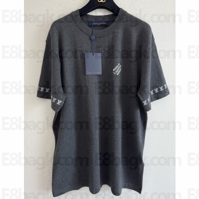 Louis Vuitton 1AHECF Signature Cotton Crewneck Dark Heather Grey 2025