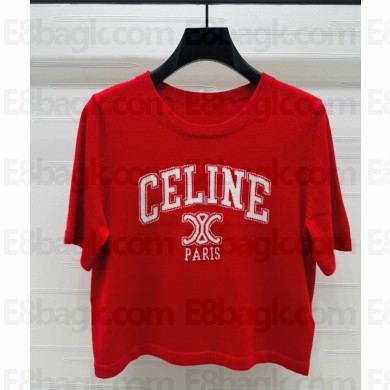 CELINE t-shirt in cotton jersey red 2025
