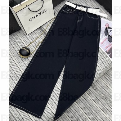 CHANEL WOMEN'S DENIM PANTS BLACK 2025
