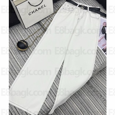 CHANEL WOMEN'S DENIM PANTS WHITE 2025
