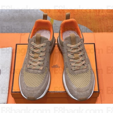 Hermes Jimmy sneaker mesh and suede goatskin 10 2025
