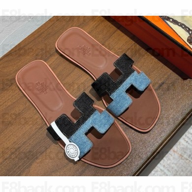 Hermes Oran sandal in denim 09 2025