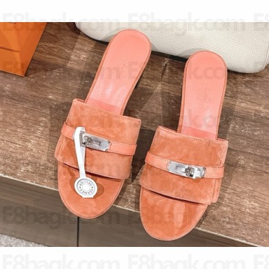 Hermes Gigi 50 sandal in suede goatskin and calfskin with iconic Kelly buckle rose bubinga 2025