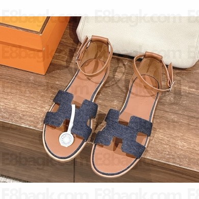 Hermes Santorini sandal in denim 16 2025
