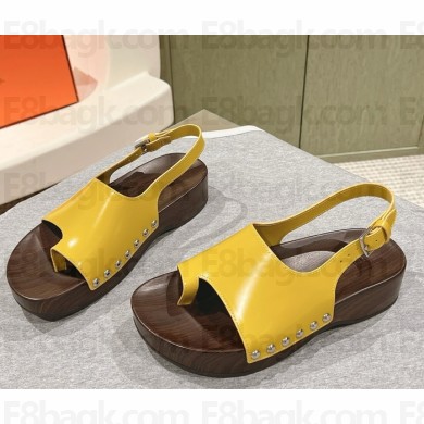 Hermes oran sandal in calfskin yellow 2025