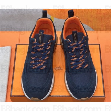 Hermes Jimmy sneaker in technical canvas and suede goatskin 06 2025