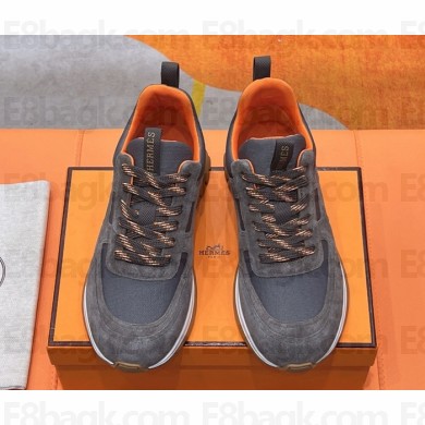 Hermes Jimmy sneaker in technical canvas and suede goatskin 07 2025