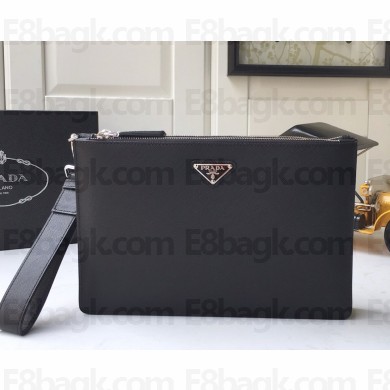 Prada saffiano leather pouch 2VF024 black 2025