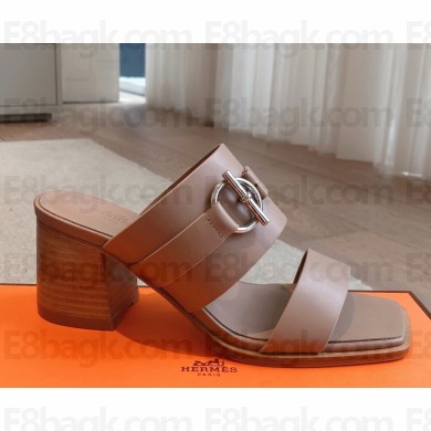 Hermes Kute 60 sandal in calfskin with signature Glenan buckle pink 2025
