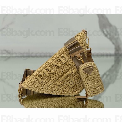 Prada knit Triangle Shoulder Bag 1BH190 beige 2025