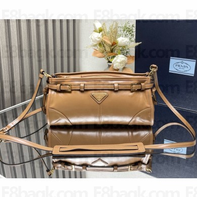 Prada Small leather shoulder bag 1BH215 Caramel 2025