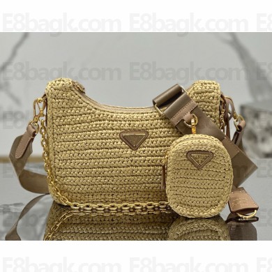Prada Re-Edition 2005 knit Hobo bag 1BH204 Beige 2025