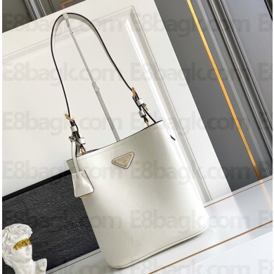 Prada Medium leather bag 1BE080 white 2025