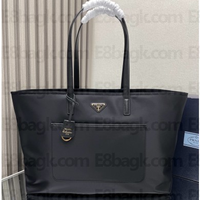 Prada Re-Edition 1978 large Re-Nylon and Saffiano leather tote bag 1BG527 black 2025