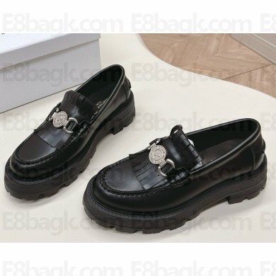 Dior emblem women's loafer in calfskin black 2025